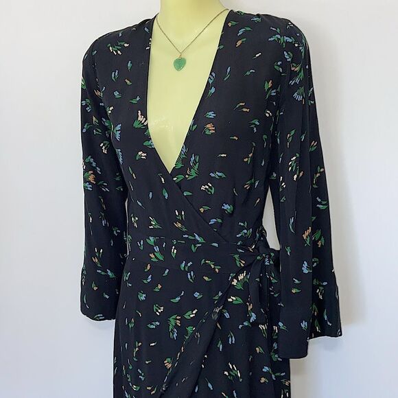 Ganni Dress Maxi Wrap Floral NWOT Size 4 - Picture 5 of 8